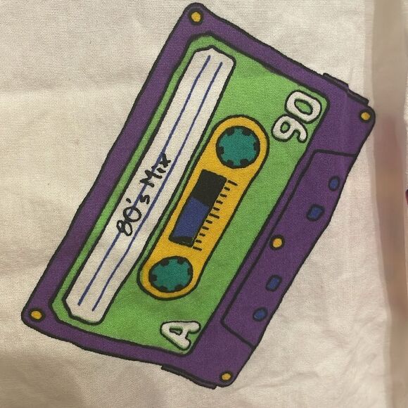 Amongst Others Vintage Inspired Cassette Tape Multicolred Button Down Shirt - Picture 7 of 7